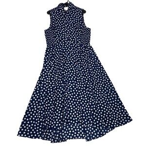 Kate Spade Navy Polka Dot Midi Dress